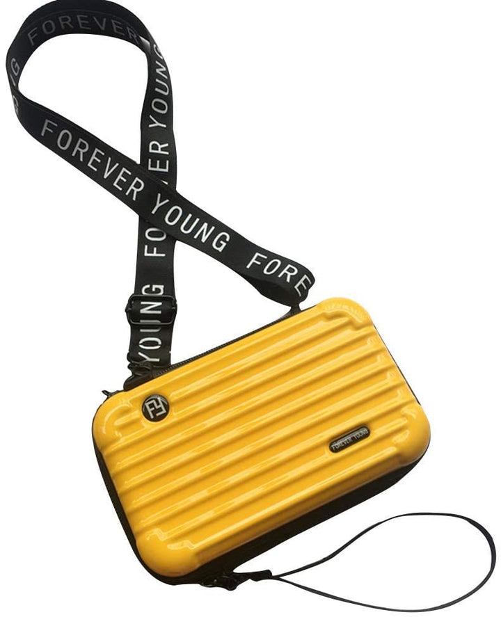 Sleek compact hard shell travel handbag; waterproof women's mini crossbody purse for essentials.