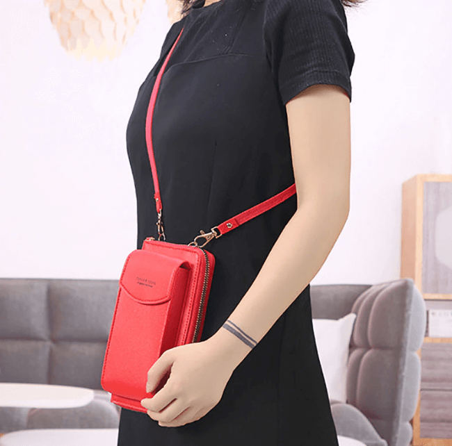 Women's compact PU leather crossbody bag, adjustable strap, perfect for daily essentials.
