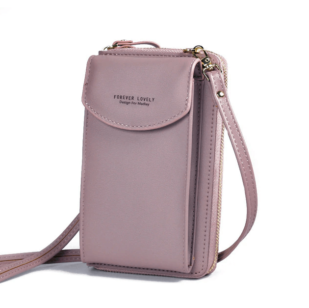 Black compact PU leather crossbody bag for women, adjustable strap, chic daily accessory.