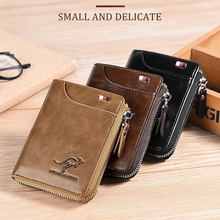 Stylish women's compact RFID blocking wallet, a perfect everyday carry accessory.