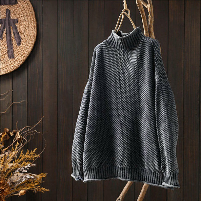 Women's casual knitwear, long sleeve round neck sweater, great for layering in cooler weather.