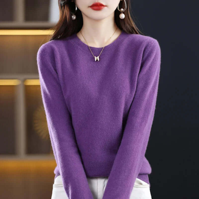 Women's fall fashion: soft comfort knitted top, elegant & warm for daily wear.
