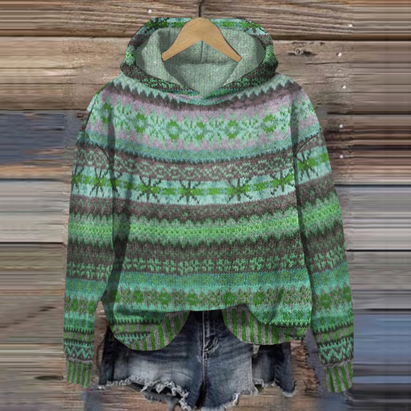 Classic women's warm Norwegian knitwear. Stylish long-sleeve sweater, cozy winter essential with traditional design.
