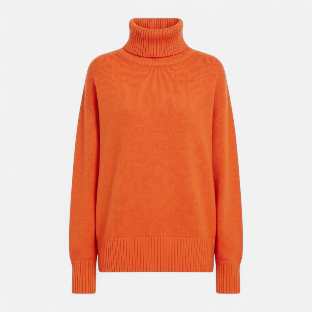 Luxurious soft oversized turtleneck for women, combining warmth and elegance.