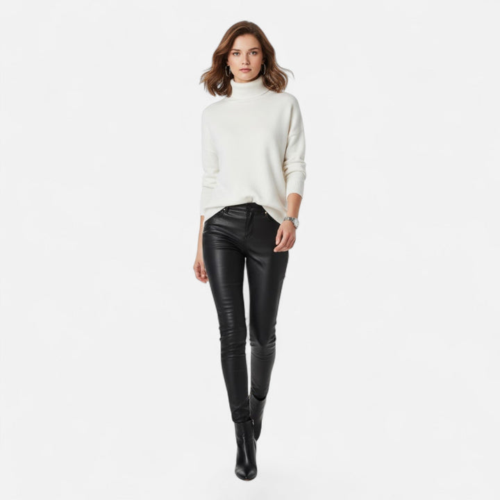 Soft oversized turtleneck sweater for women, ultimate comfort & winter warmth.