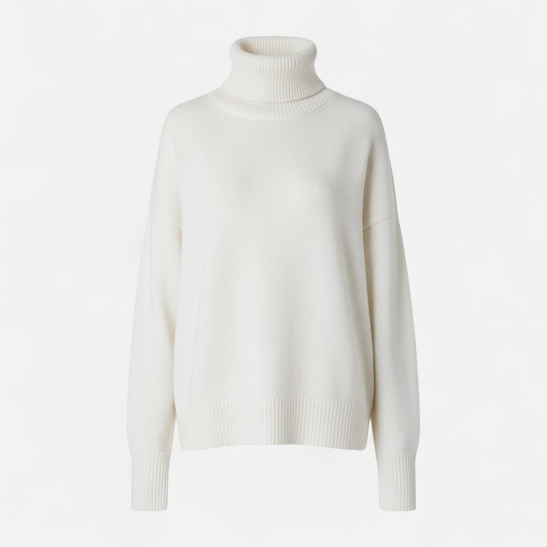 Cozy knitwear women's turtleneck sweater, an elegant choice for autumn fashion.
