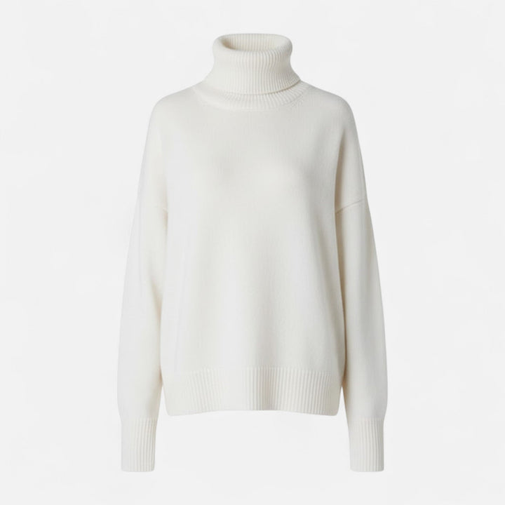 Cozy knitwear women's turtleneck sweater, an elegant choice for autumn fashion.