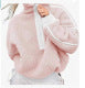 Soft women's quarter-zip pullover sweater, offering cozy warmth & comfort for fall and winter days.