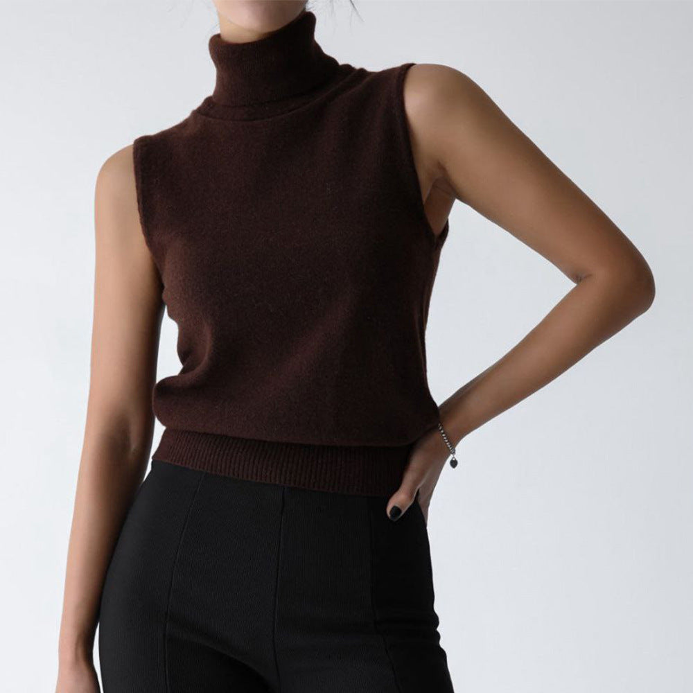 Stylish women's long sleeve turtleneck sweater, a warm and cozy knit top perfect for cold weather.