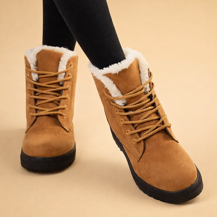 Women's cozy warm winter ankle boots, ideal for cold weather everyday wear and comfort.