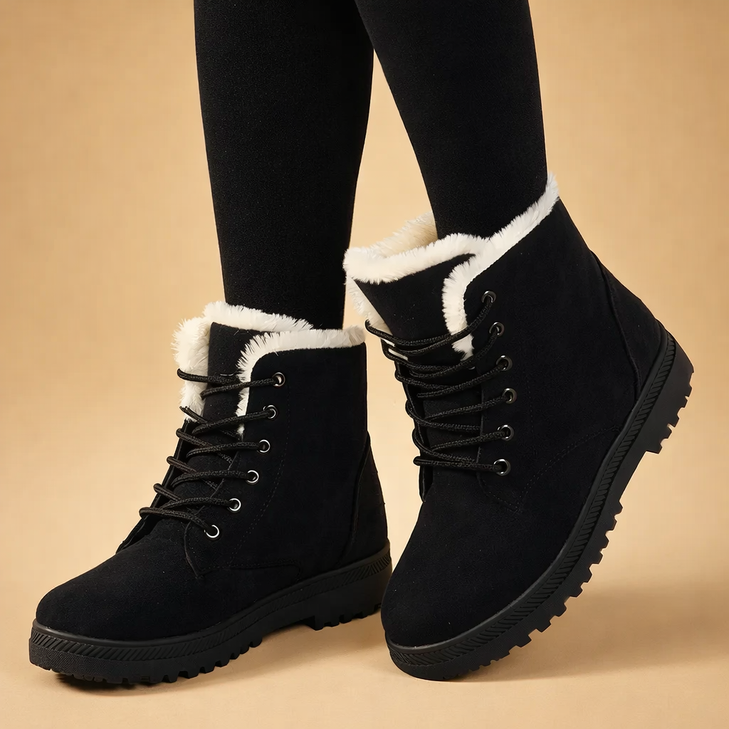 Comfortable women's warm ankle boots for everyday wear. Cozy winter boots, ideal for cold weather.