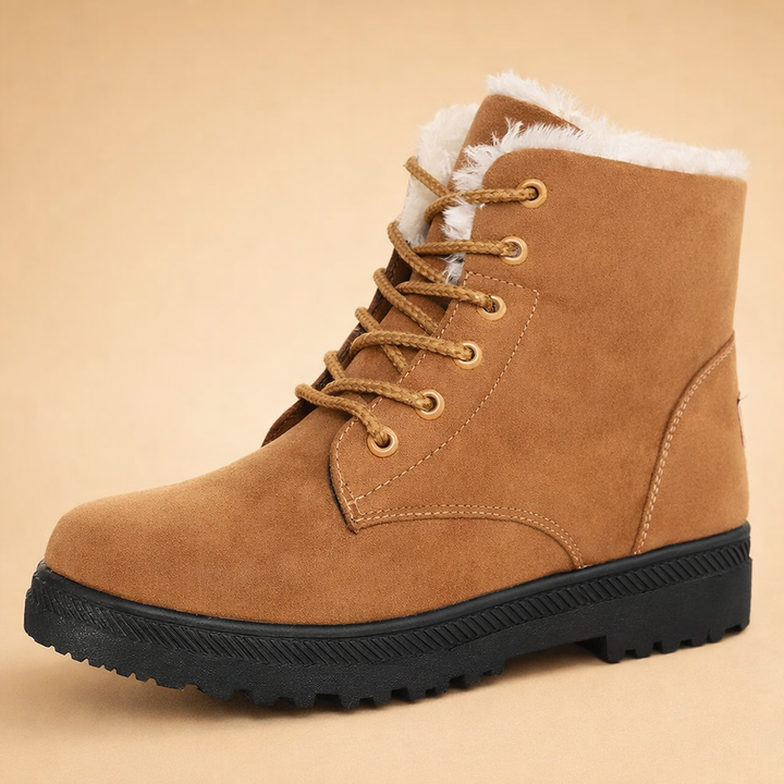 Cozy warm women's winter ankle boots. Stylish and comfortable for cold weather everyday fashion.