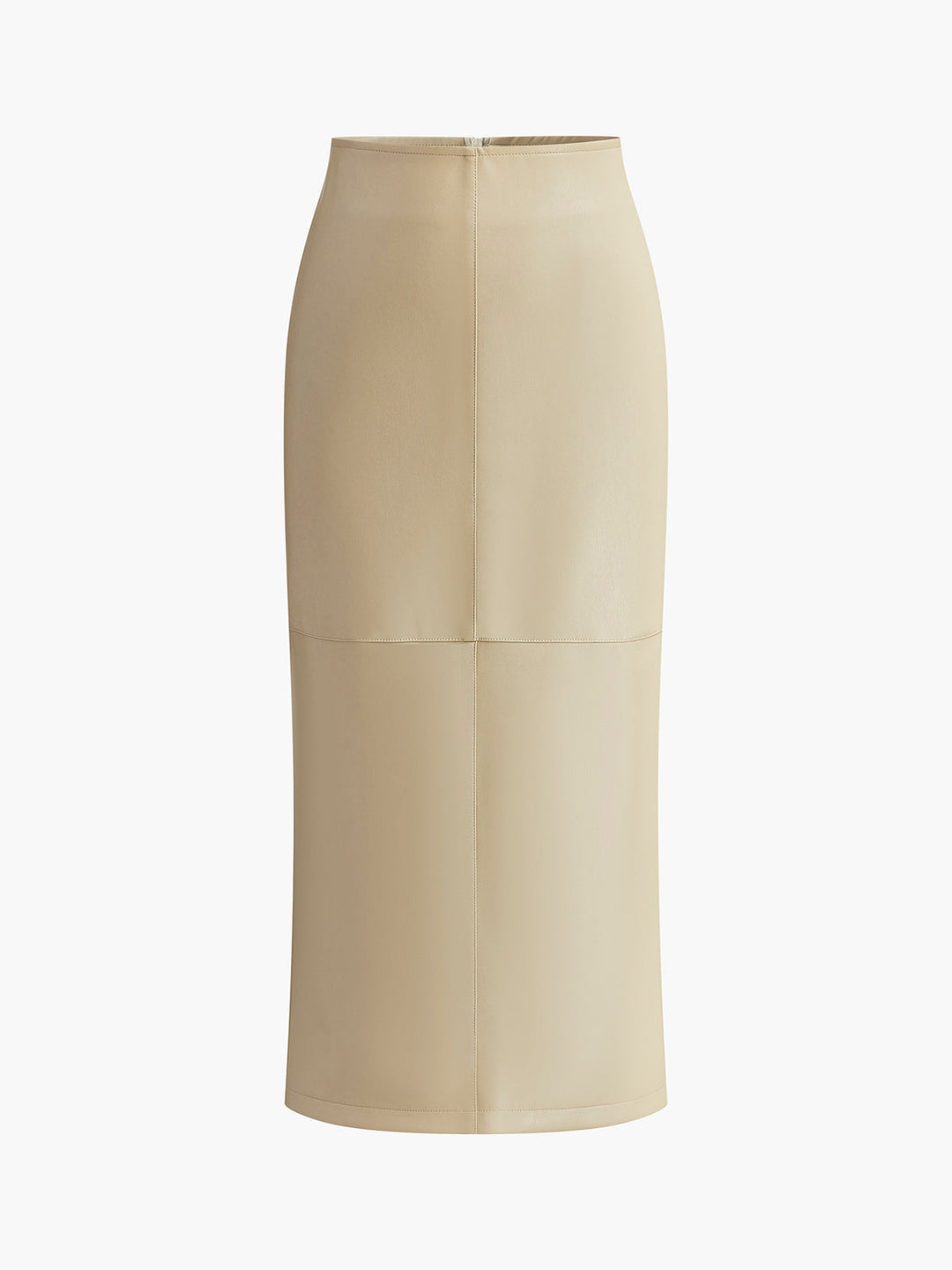 Flowy creme high waist A-line midi skirt for women, versatile for any summer fashion occasion