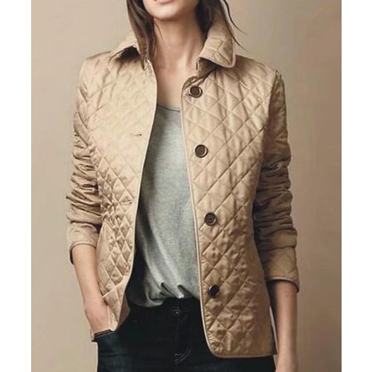 Women's diamond quilted casual jacket in black, lightweight and perfect for fall fashion outerwear