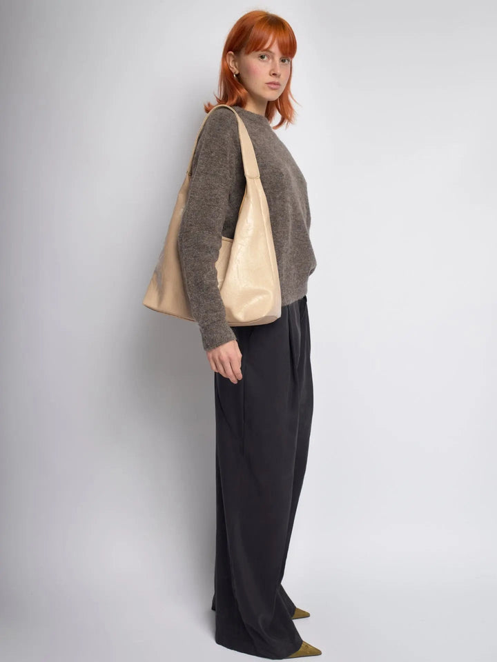 Distressed leather women's bag, a minimalist tote for a sophisticated look
