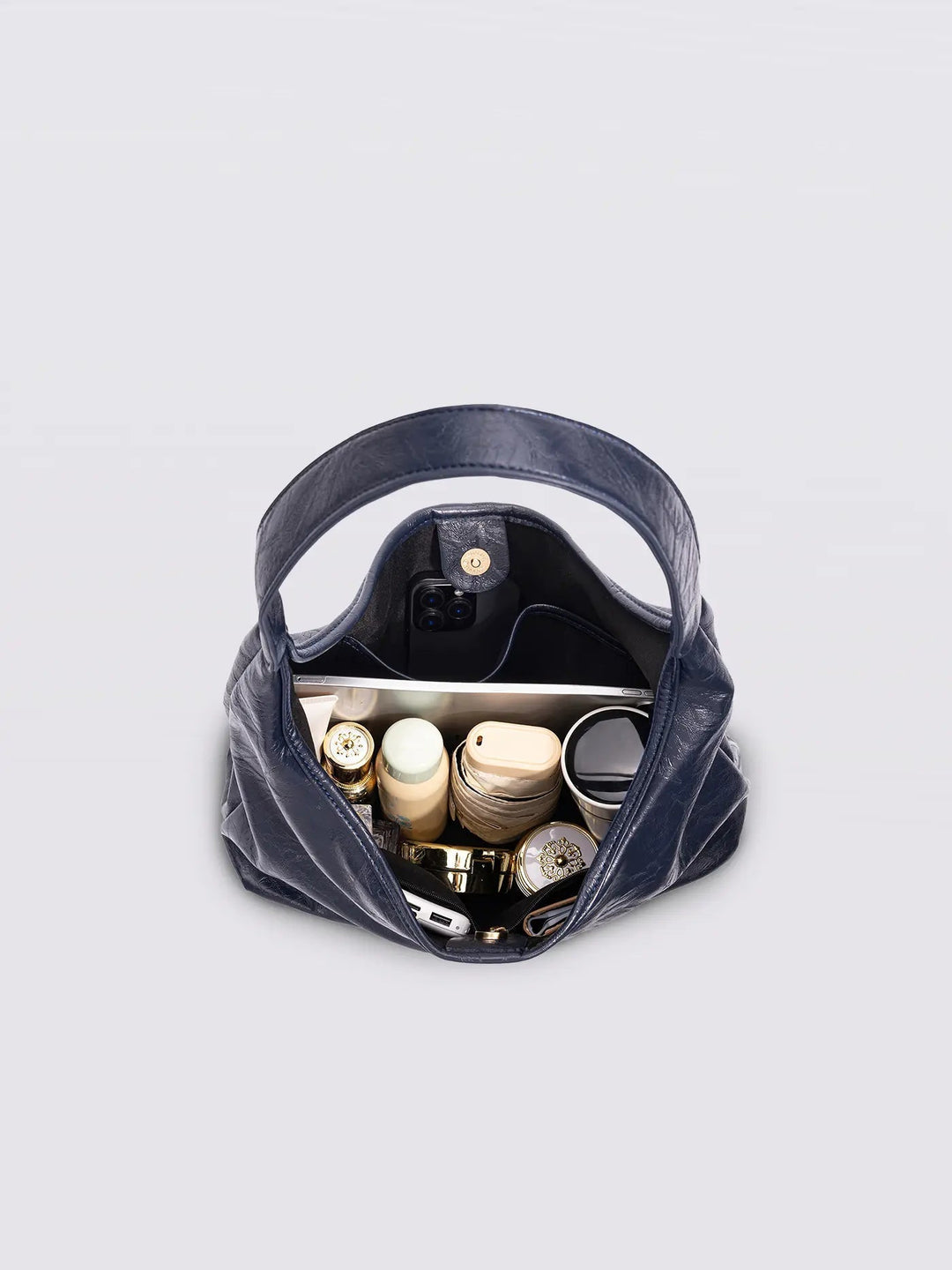 Structured distressed leather tote, a polished women's everyday bag