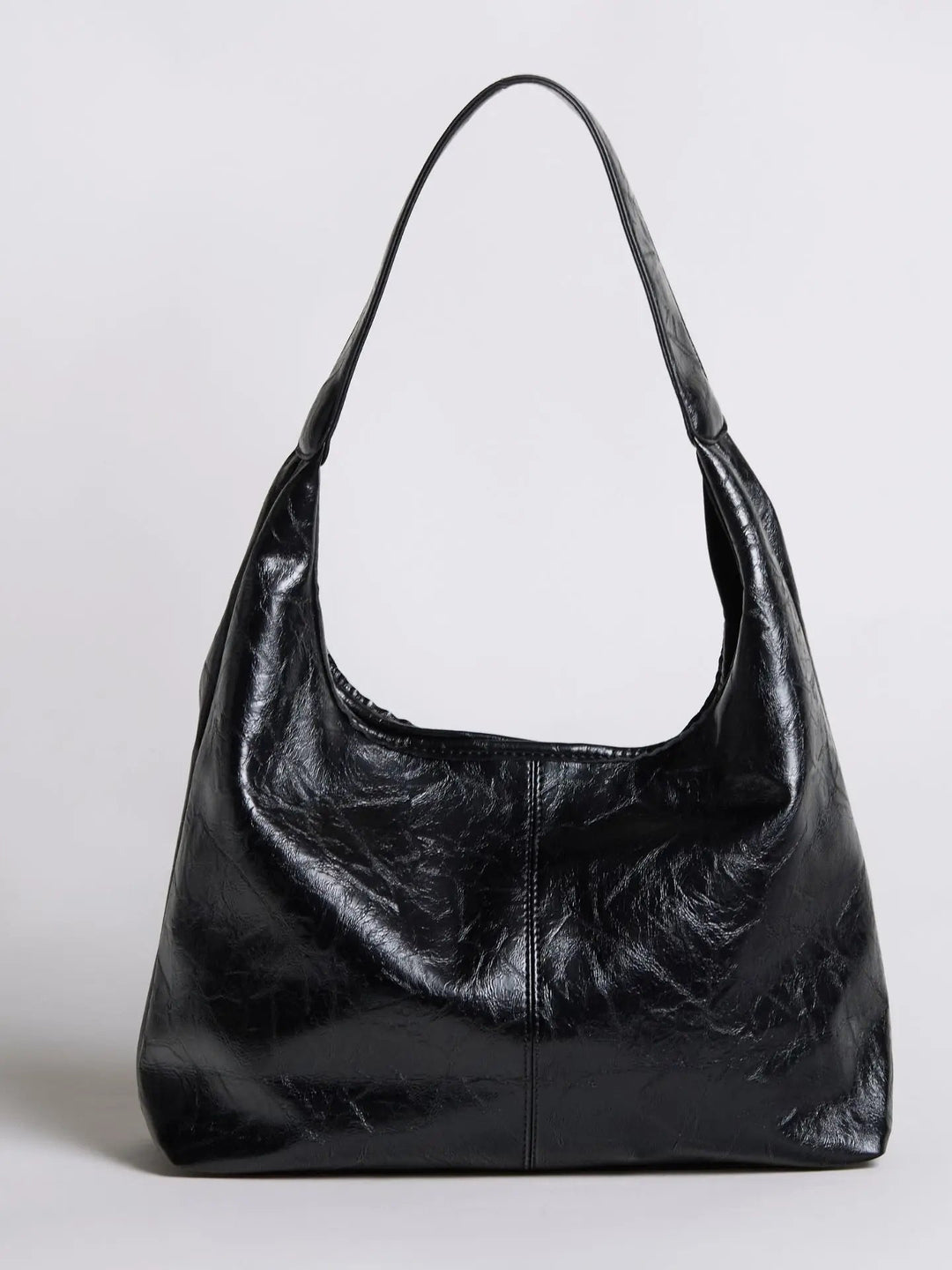 Distressed leather tote with a smooth back panel, for comfortable wear