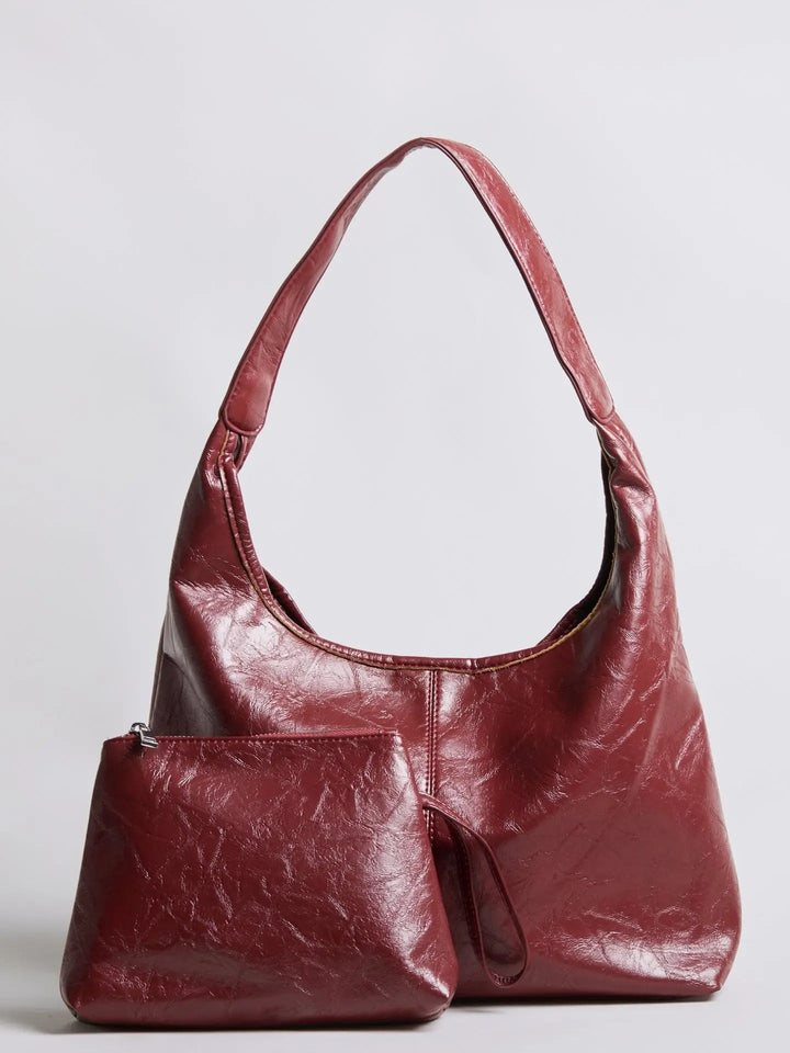 Distressed leather tote, a women's bag that complements a business casual look