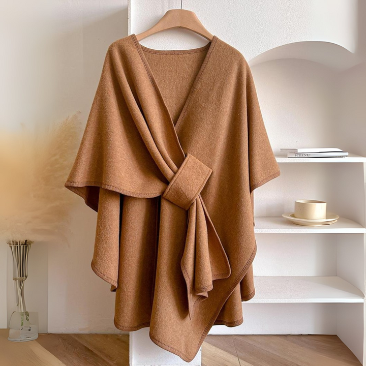 Elegant drape tie belt vest for women, a stylish neutral layering go-to.