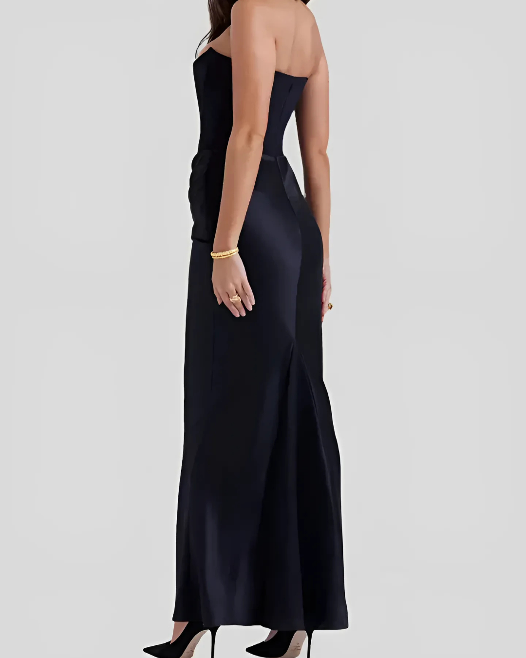 Women's Draped Maxi Dress for Wedding Guests