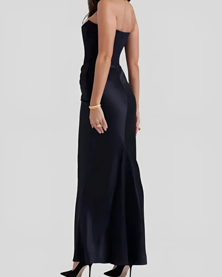 Women's Draped Maxi Dress for Wedding Guests