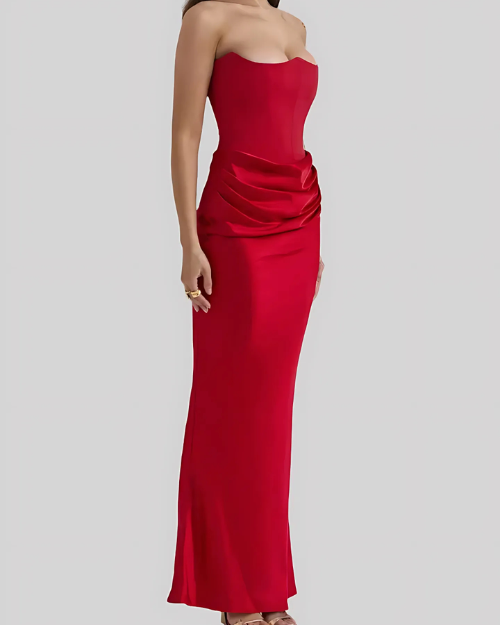 Women's Draped Maxi Dress for Wedding Guests