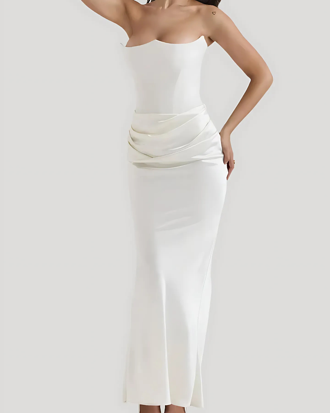 Women's Draped Maxi Dress for Wedding Guests