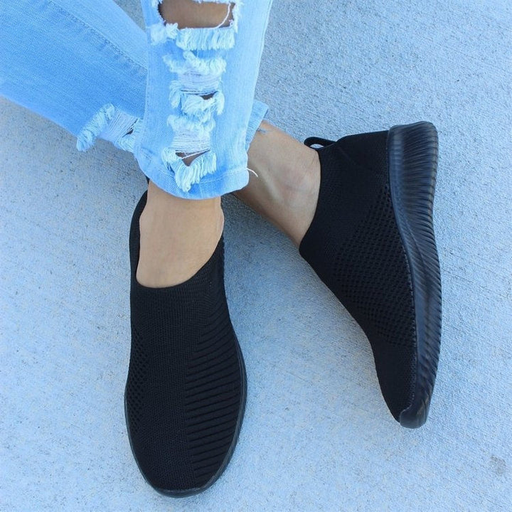 Comfortable women's slip-on sneakers with easy on-off design, great for casual everyday style.