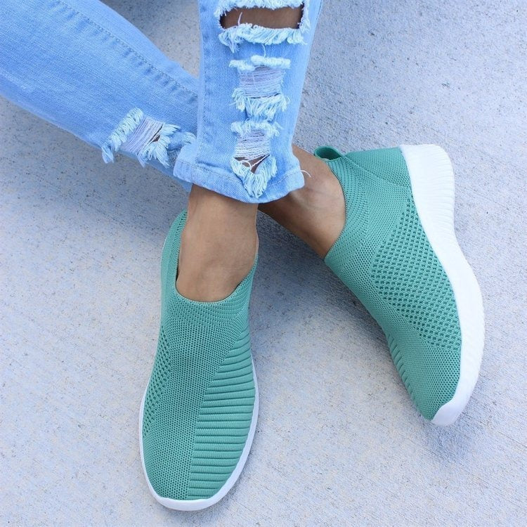 Comfortable athleisure slip-on sneakers for women, perfect for walking & everyday casual style.
