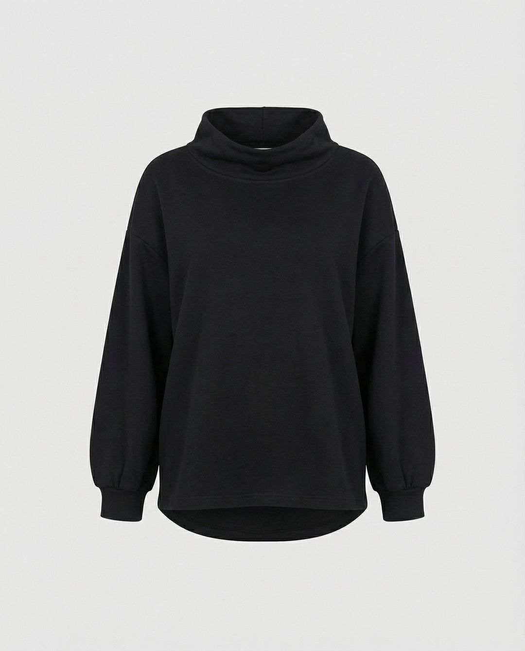 Versatile women's black knit sweater, comfortable & elegant for fall fashion & cozy winter outfits.
