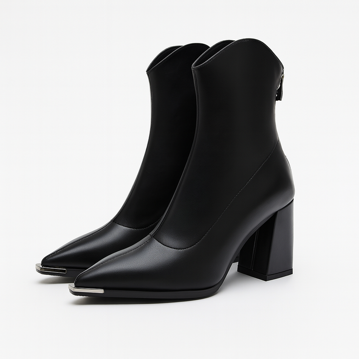 Versatile women's ankle boots with a chic pointed toe, ideal for spring outfits.
