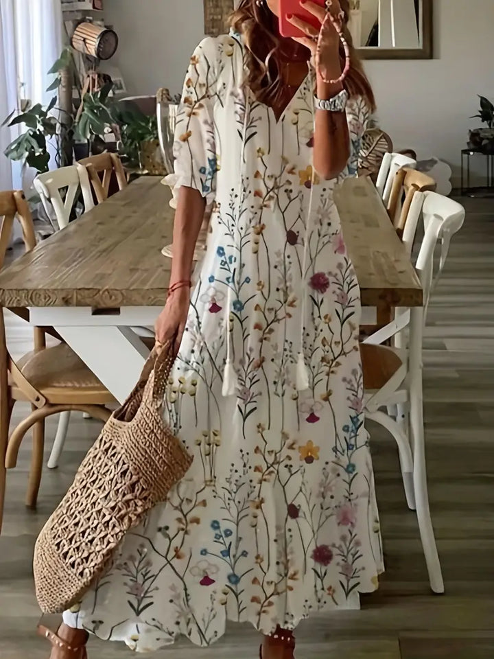 Women's elegant boho summer dress, relaxed fit. Versatile & comfortable, perfect casual fashion for all occasions.