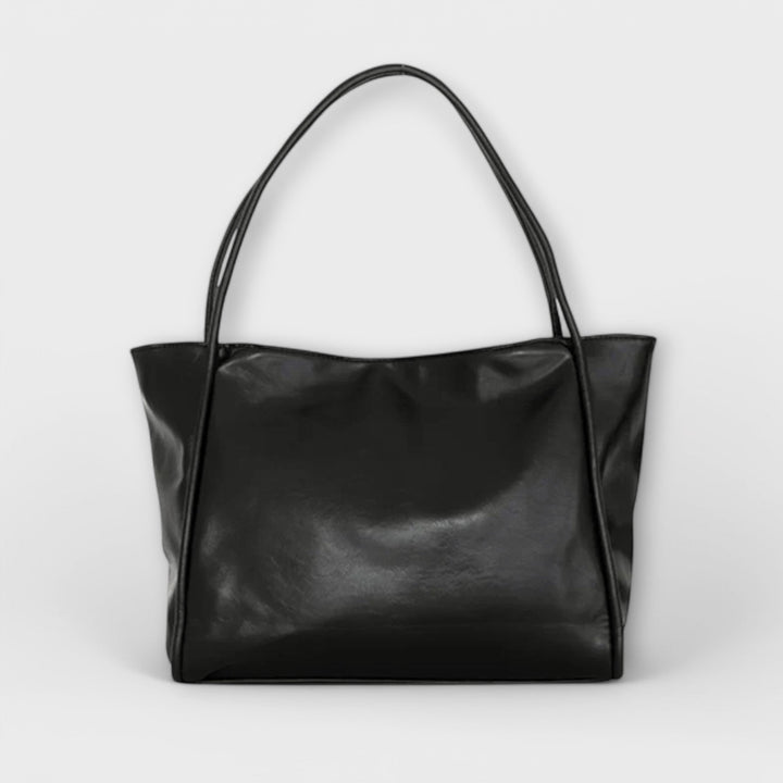 Women's Elegant Everyday Tote Bag, classic black leather, perfect for daily use