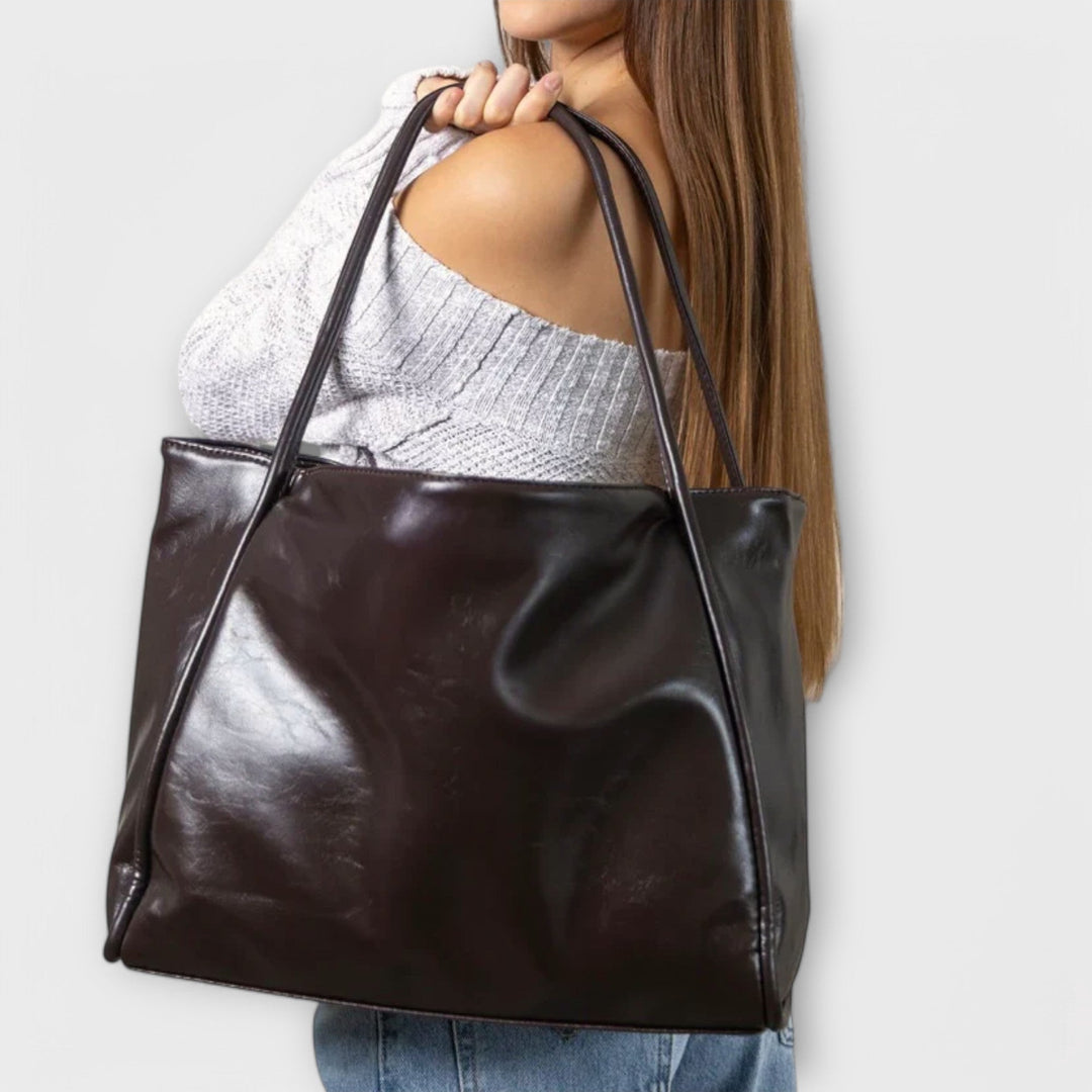 Everyday tote bag for women in a vibrant red, adding a pop of color to any outfit
