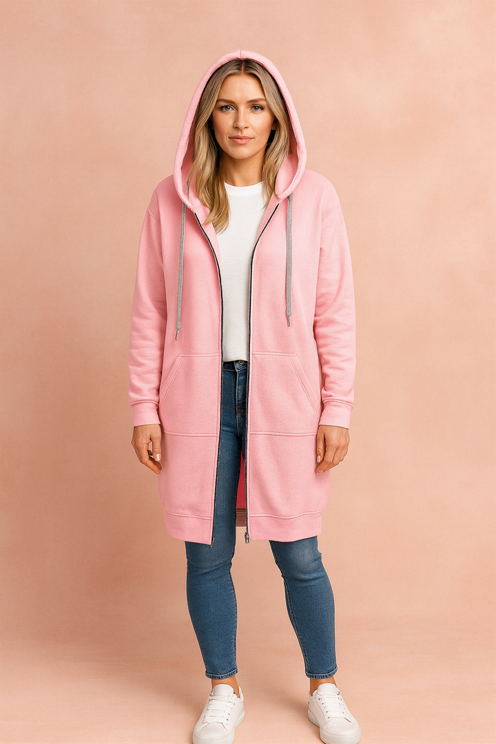 Stylish women's long pullover sweater, perfect for autumn & winter fashion.