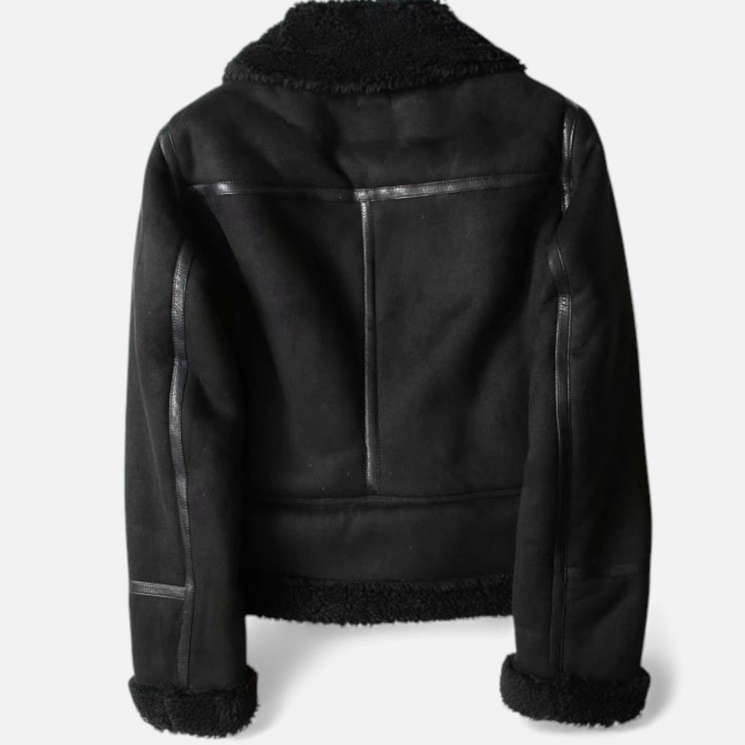 Embrace fall fashion with this elegant women's moto-style lapel jacket. Chic and comfortable outerwear.
