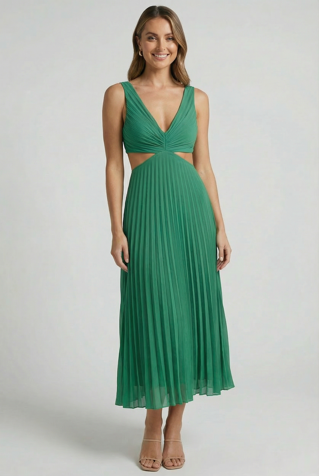 Elegant women's formal pleated maxi dress, a stunning option for any occasion.