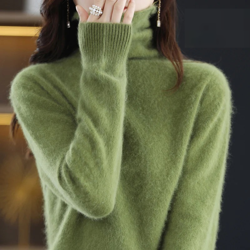 Stylish women's pullover turtleneck, elegant and warm for fall and winter layering.