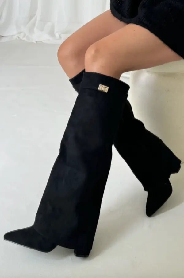 Taupe women's winter boots, tall and sleek, providing elegant fashion and all-day comfort.