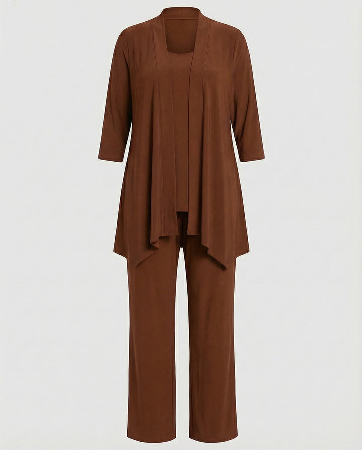 Versatile women's office attire: this tailored blazer, vest & pantsuit offers a refined, professional silhouette.