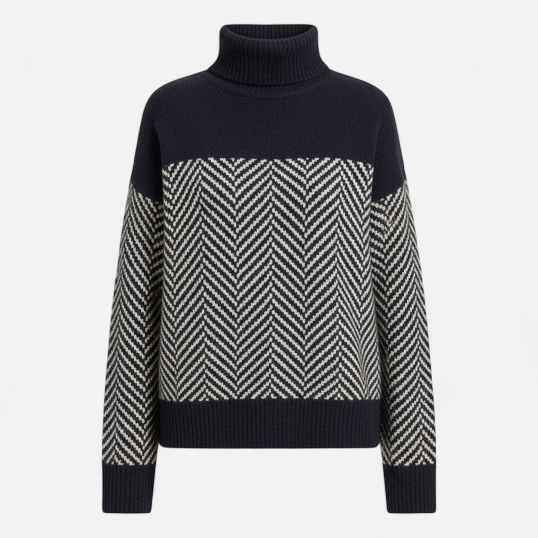 Comfortable women's turtleneck knit pullover. A versatile long sleeve sweater for cozy fall and winter.