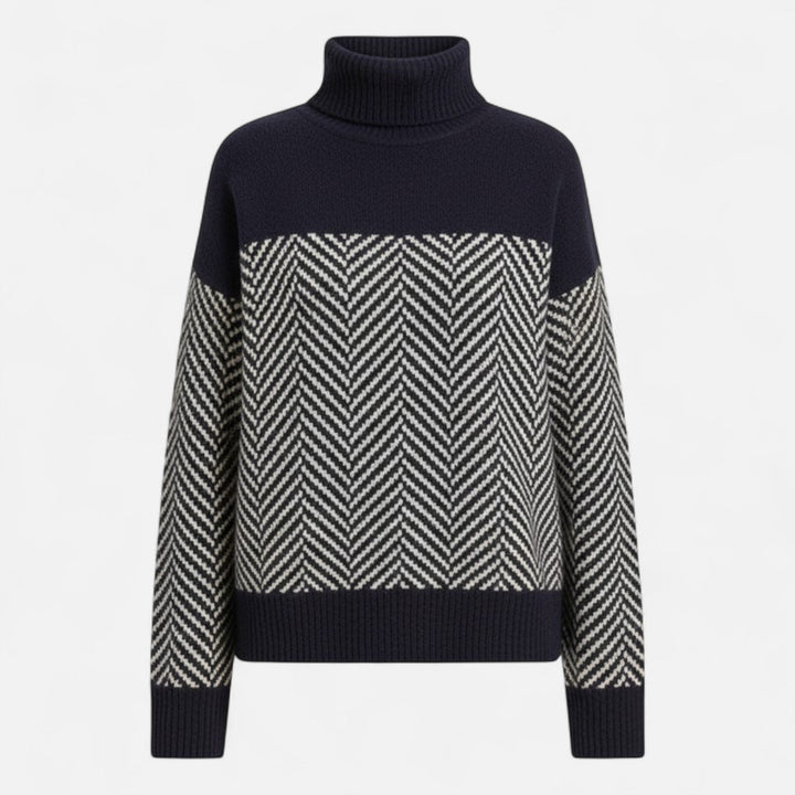 Comfortable women's turtleneck knit pullover. A versatile long sleeve sweater for cozy fall and winter.