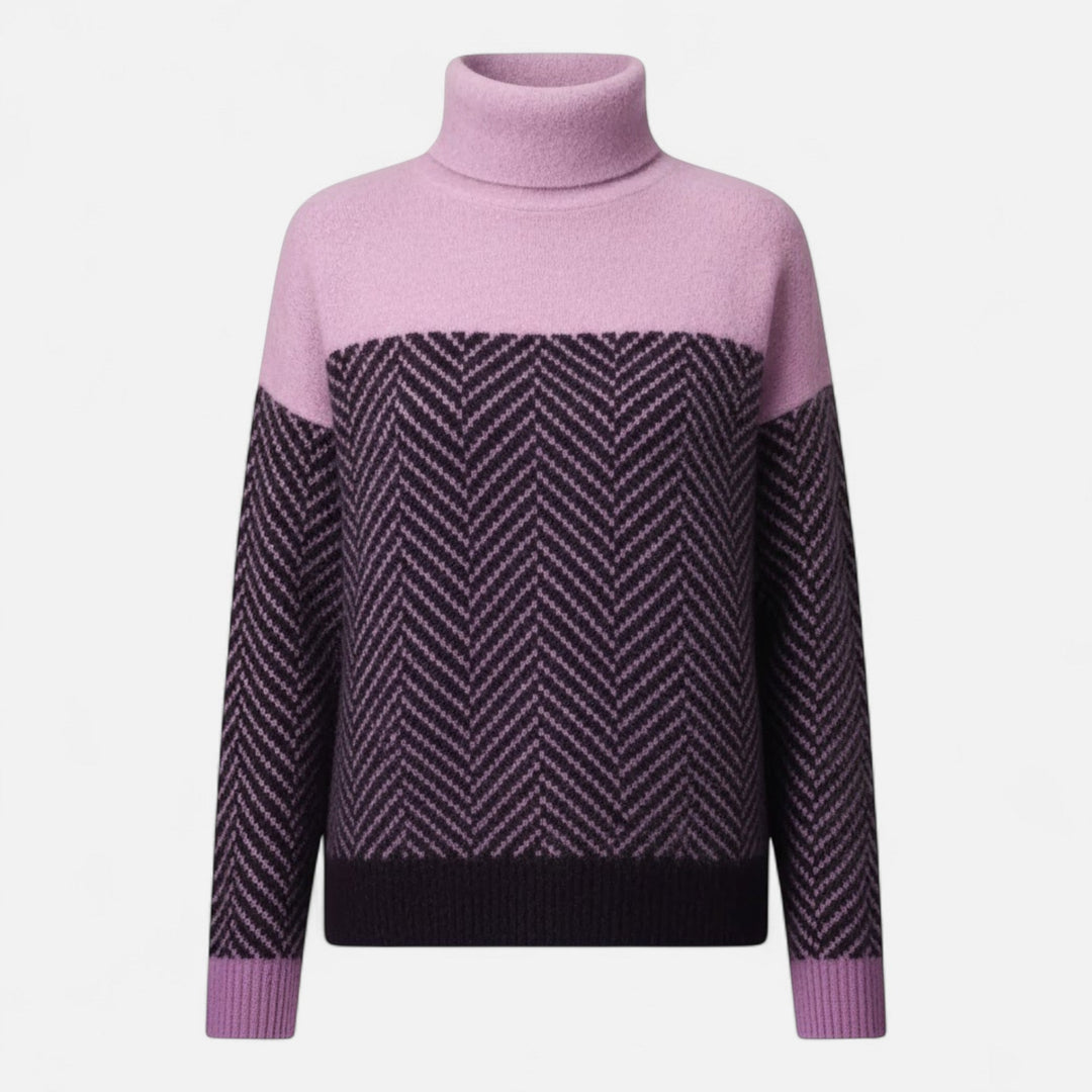 Versatile women's elegant knitwear turtleneck sweater. A cozy long sleeve pullover for fall & winter style.