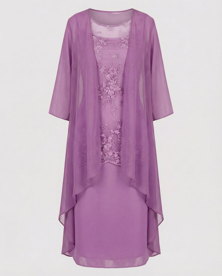 Yellow women's two-piece pants set with 3/4 sleeve top, offering a vibrant and elegant summer outfit.