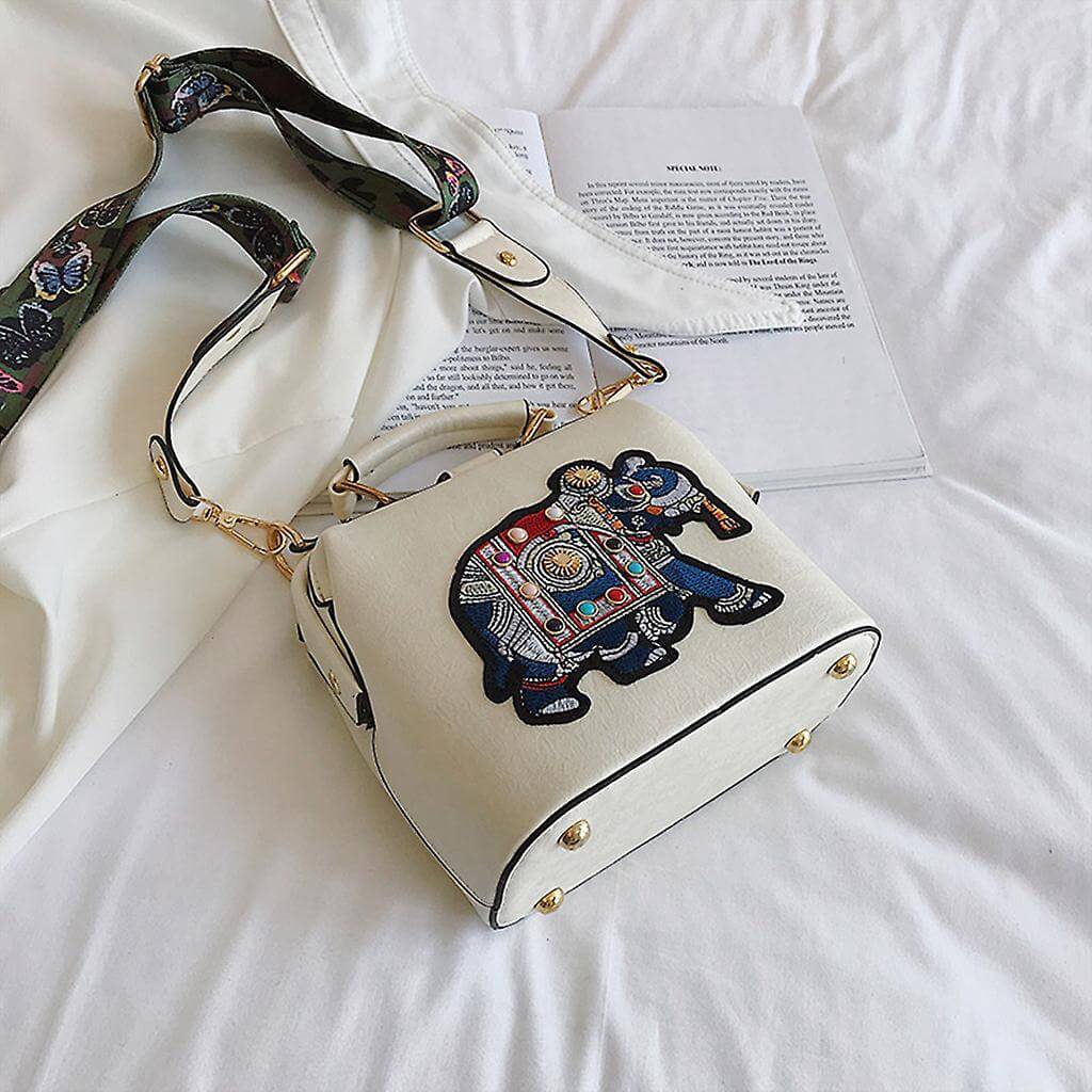 Unique embroidered mandala shoulder bag, lightweight & soft bohemian women's crossbody purse.