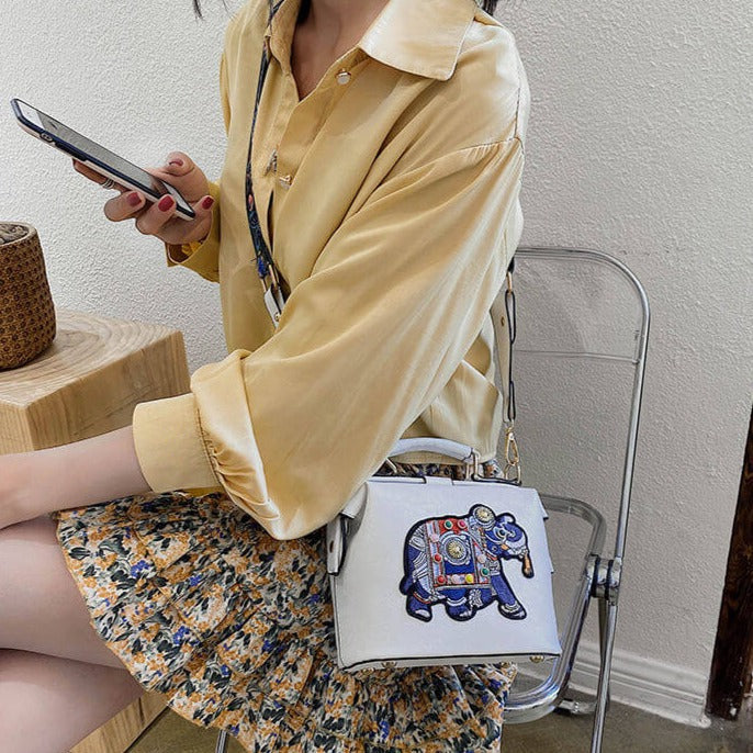 Fashionable embroidered mandala shoulder bag, lightweight bohemian women's accessory & gift idea.
