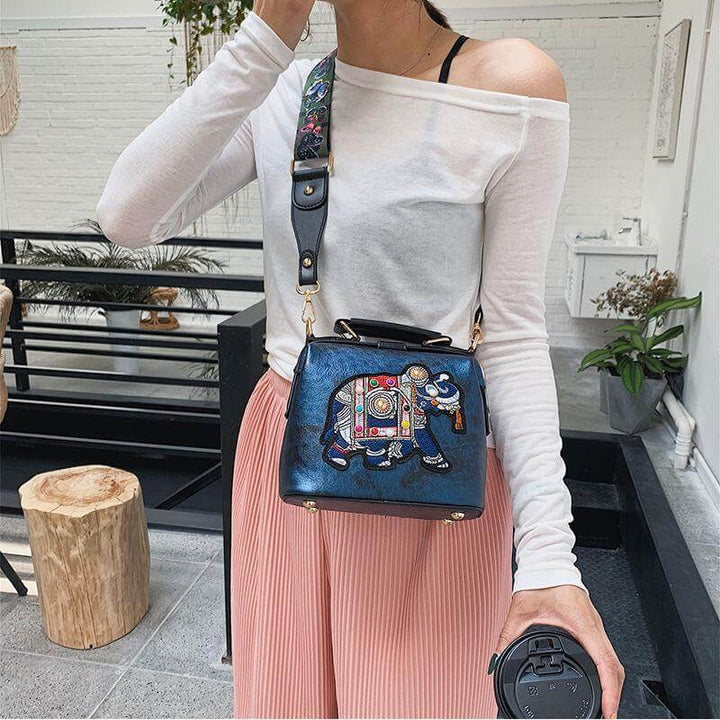 Comfortable & lightweight embroidered mandala shoulder bag, bohemian women's crossbody purse.