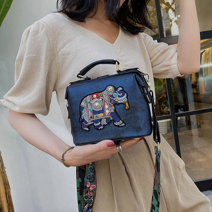 Multi-use embroidered mandala shoulder bag, lightweight bohemian women's crossbody purse.