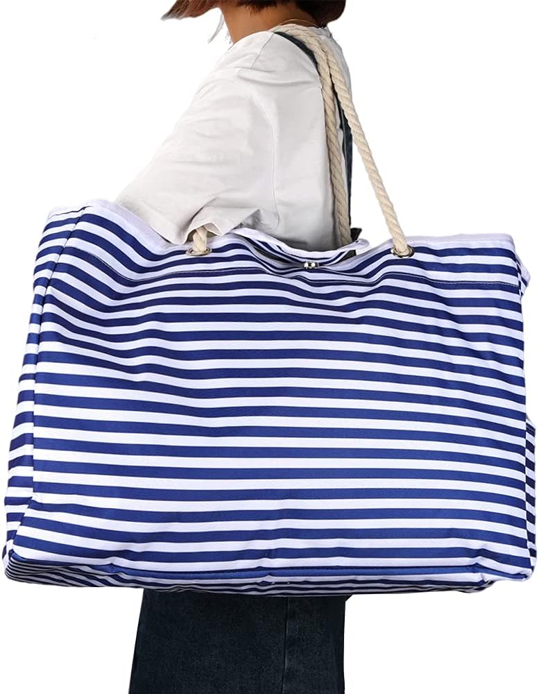 Generous capacity extra large waterproof beach tote, perfect for women's vacation and all beach essentials.