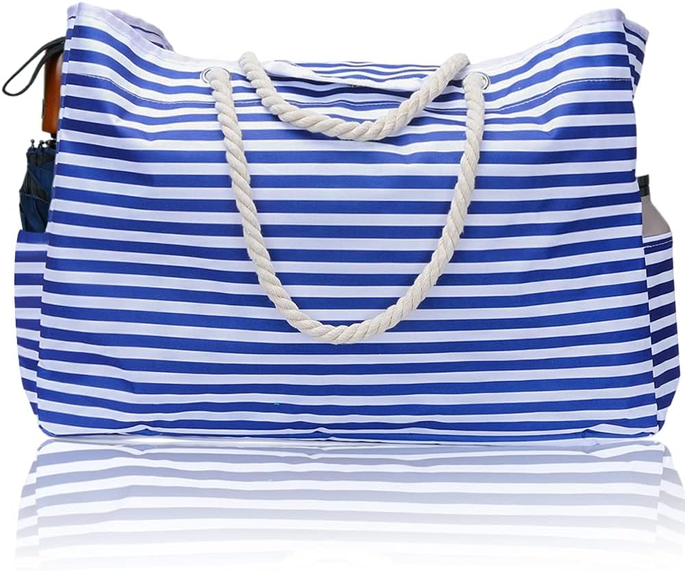 Waterproof extra large beach tote by CoastCarry, featuring a bonus travel case for women's essentials.